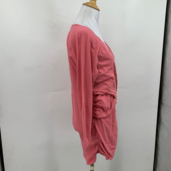 Sundance Top Women XL Extra Large Melon Vanessa Faux Wrap Ruched Bracelet Sleeve - Picture 4 of 9